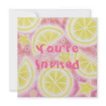 Pink Lemonade lemons invitation square