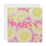 Pink Lemonade 'lemons' party invitation square