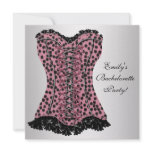 Pink Leopard Corset High Heels Bachelorette Party invitations