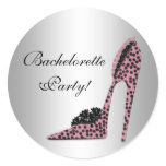 Pink Leopard High Heel Shoe Party Sticker