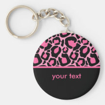 Pink Leopard Key Chain