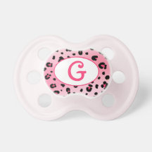 Pink Leopard Monogram Pacifier