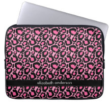 Pink Leopard Pattern Custom Laptop Computer Sleeves