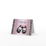 Pink Leopard Pink Black Baby Girl Shower Thank You cards