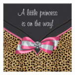 Pink Leopard Princess Baby Shower Personalized Invitations