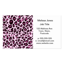 Pink leopard print business cards