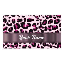 Pink leopard print business cards