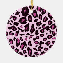 Pink leopard print christmas ornament