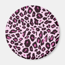 Pink leopard print fridge magnets
