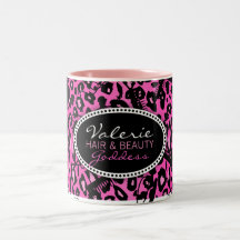 Pink Leopard Print Hair & Beauty (Custom) Mug