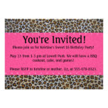 Pink leopard print invitation