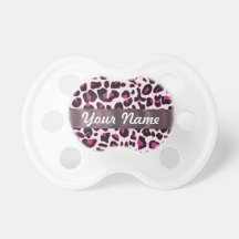 Pink leopard print pacifier
