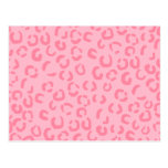 Pink Leopard Print Pattern. postcards