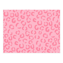 Pink Leopard Print Pattern. Post Card