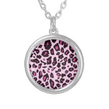 Pink leopard print pendants
