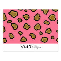Pink Leopard Print Post Cards