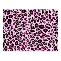 Pink leopard print postcard