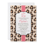 Pink Leopard Print Quinceanera Invitations