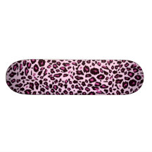 Pink leopard print skate deck