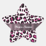 Pink leopard print stickers