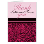 Pink Leopard Print Thank You Note Cards