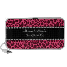 Pink leopard print wedding favors iPhone speakers
