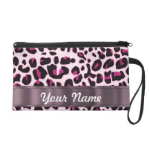 Pink leopard print wristlets