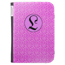 Pink Leopard Spot Monogram Kindle Case