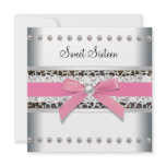 Pink Leopard Sweet Sixteen Birthday Party invitations
