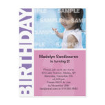 Pink Lilac Panel 2nd Birthday Postcard