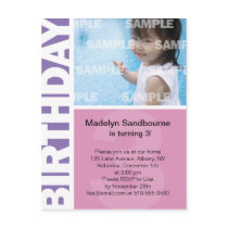 Pink Lilac Panel 3rd Birthday Postcard
