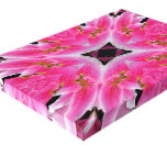 Pink lilies kaleidoscope #3 wrapped canvas print