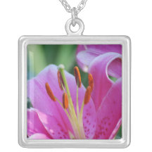 Pink Lilies  Necklace