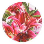 Pink Lily  Wedding Envelope Seal Sticker
