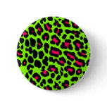 Pink & Lime Leopard Pin buttons