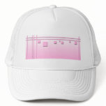 Pink Lines and Squares Graphic Design. Mesh Hats