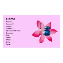 Pink lip gloss and a blue perfume business card templates