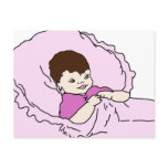 pink little girl post card