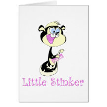 Pink Little Stinker T-shirts and Gifts Greeting Card