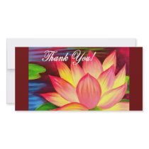 Pink Lotus Water Lily Flower Thank You - Multi