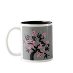 Pink Love Birds On Sakura Tree Mugs