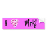 Pink Love Heart! Stars, Spades, Diamonds pattern! bumper stickers