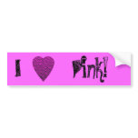 Pink Love Heart! Stars, Spades, Diamonds pattern! bumper stickers