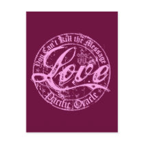 Pink LOVE- You Can't Kill the Message Postcard