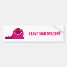 Pink Mad Dragon Bumper Stickers