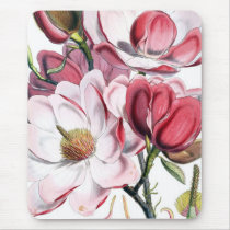 Pink Magnolia Flowers Mouse Pad