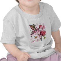 Pink Magnolia Flowers Tee Shirts