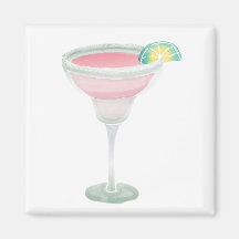 Pink Margarita Fridge Magnets