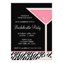Pink Martini and Zebra Pattern Custom Announcement
