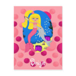 Pink Mermaid in the Ocean with a Dolphin Postcards